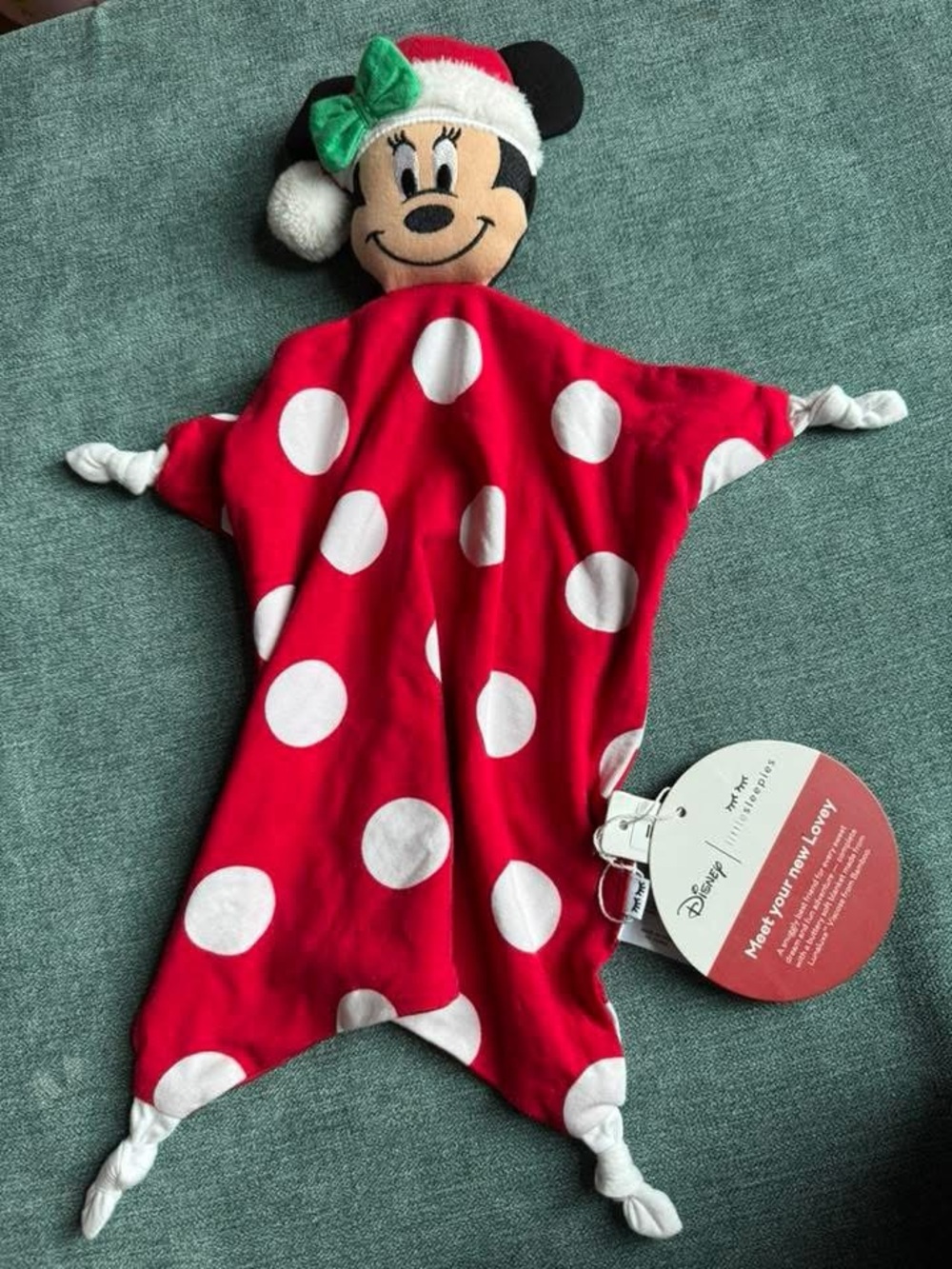 Little Sleepies Minnie Mouse Red and White Polka Dot Comfort Lovey
